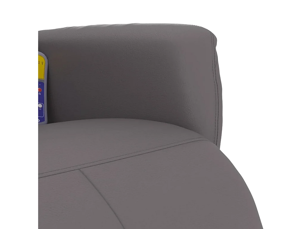 Sillón de relax | Sillón reclinable de masaje con reposapiés cuero sintético gris SHL4938