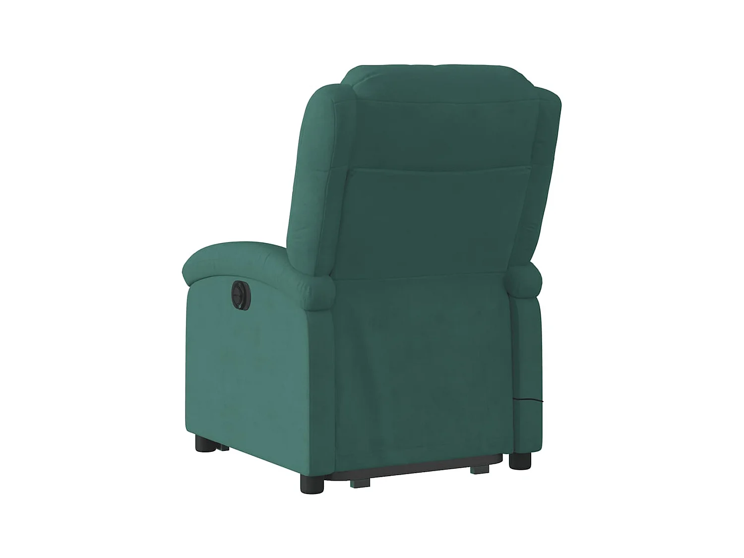 Poltrona elevatória de massagens veludo verde-escuro SHL74202