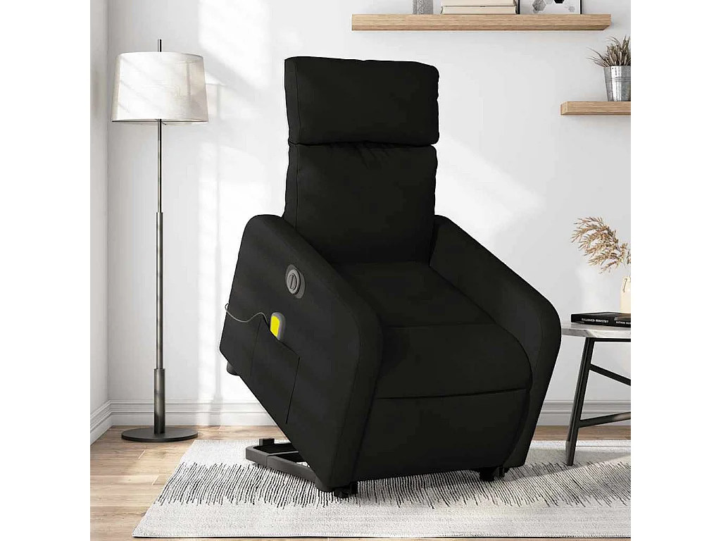 Fauteuil inclinable électrique-Chaise de relax-Fauteuil de Massage Noir Tissu SHL2906