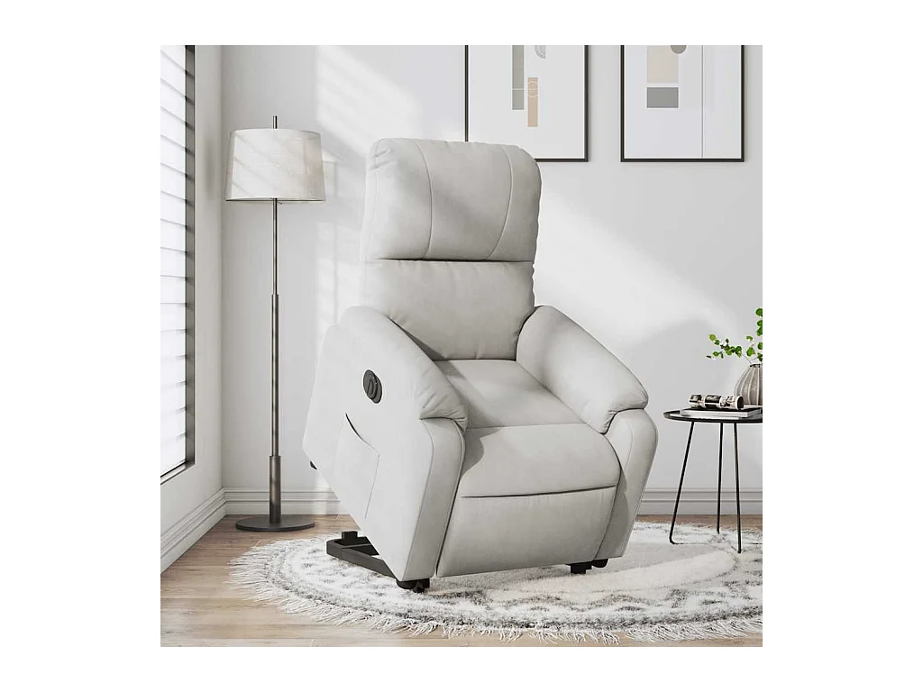 Silla de relax | Sillón eléctrico reclinable elevable tela microfibra gris claro SHL2102