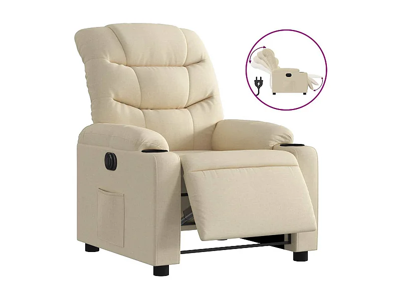 Sillón de relax | Silla | Sillón reclinable eléctrico de tela crema SHL7319