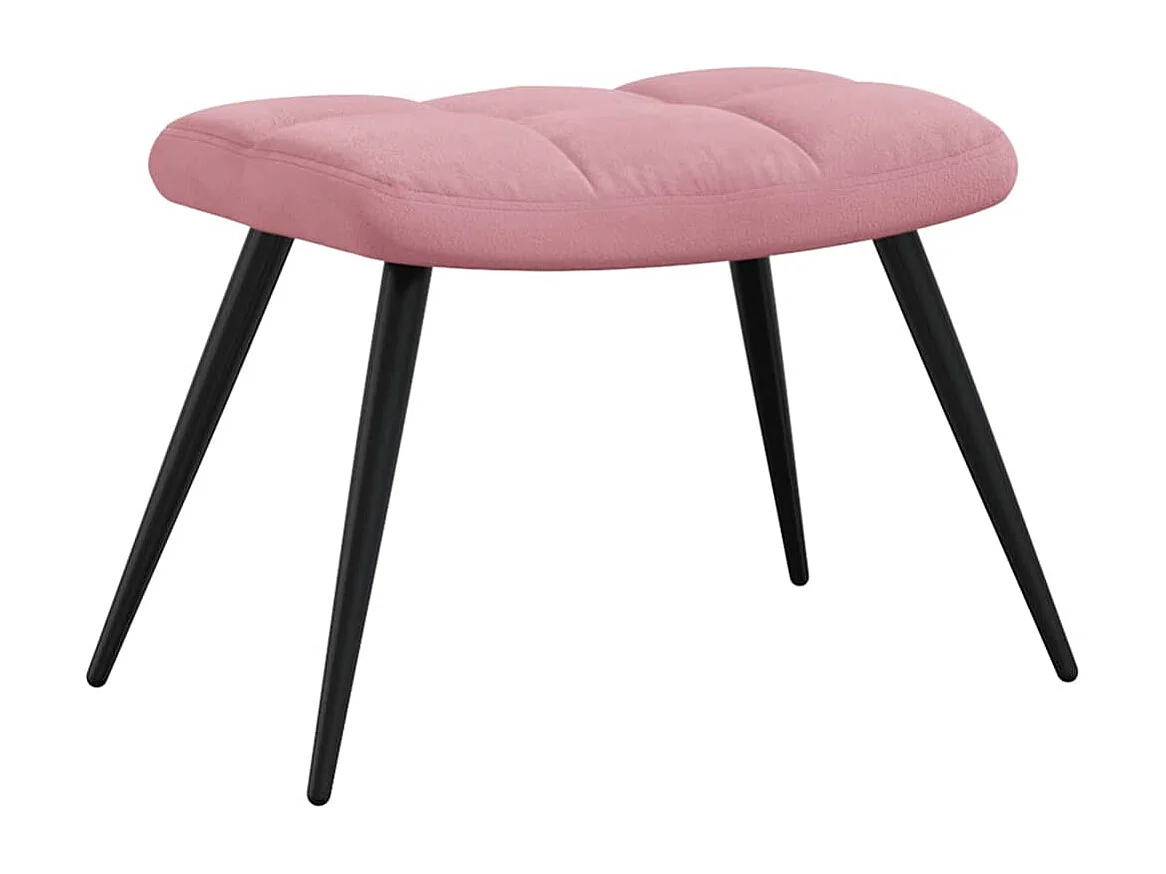 Sillón de relax | Silla de relax con taburete terciopelo rosa SHL4467