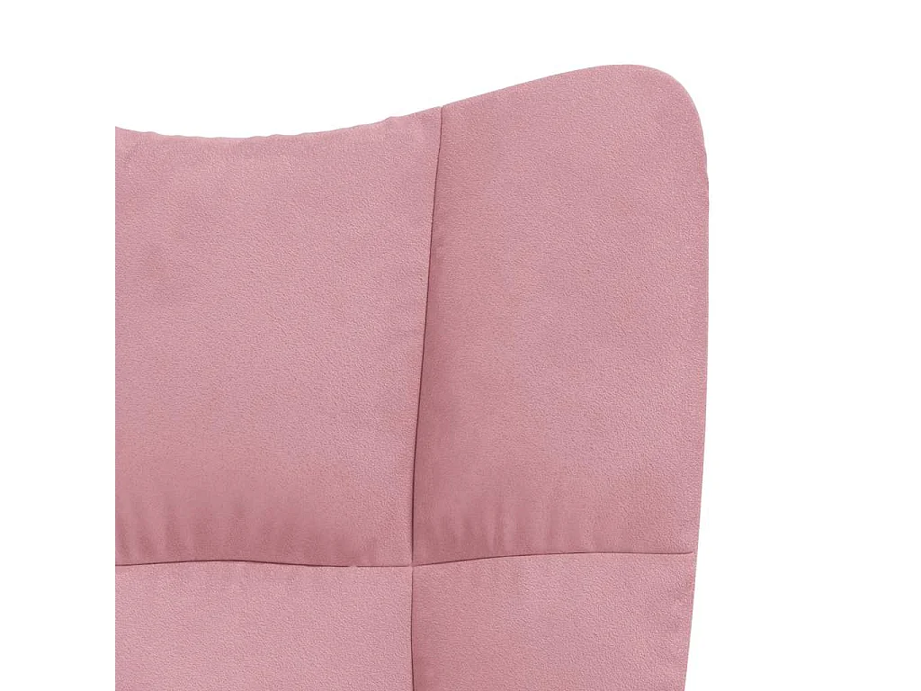Sillón de relax | Silla de relax con taburete terciopelo rosa SHL4467
