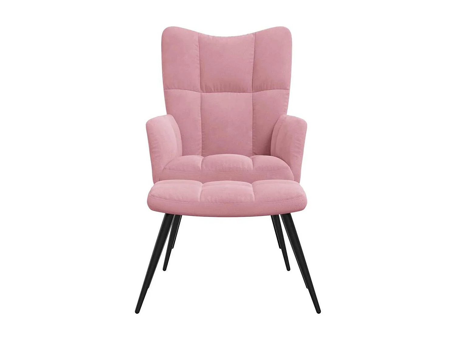 Chaise de relaxation moderne avec tabouret-Fauteuil de Salon Rose Velours SHL1387