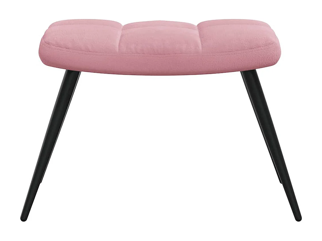Chaise de relaxation moderne avec tabouret-Fauteuil de Salon Rose Velours SHL1387