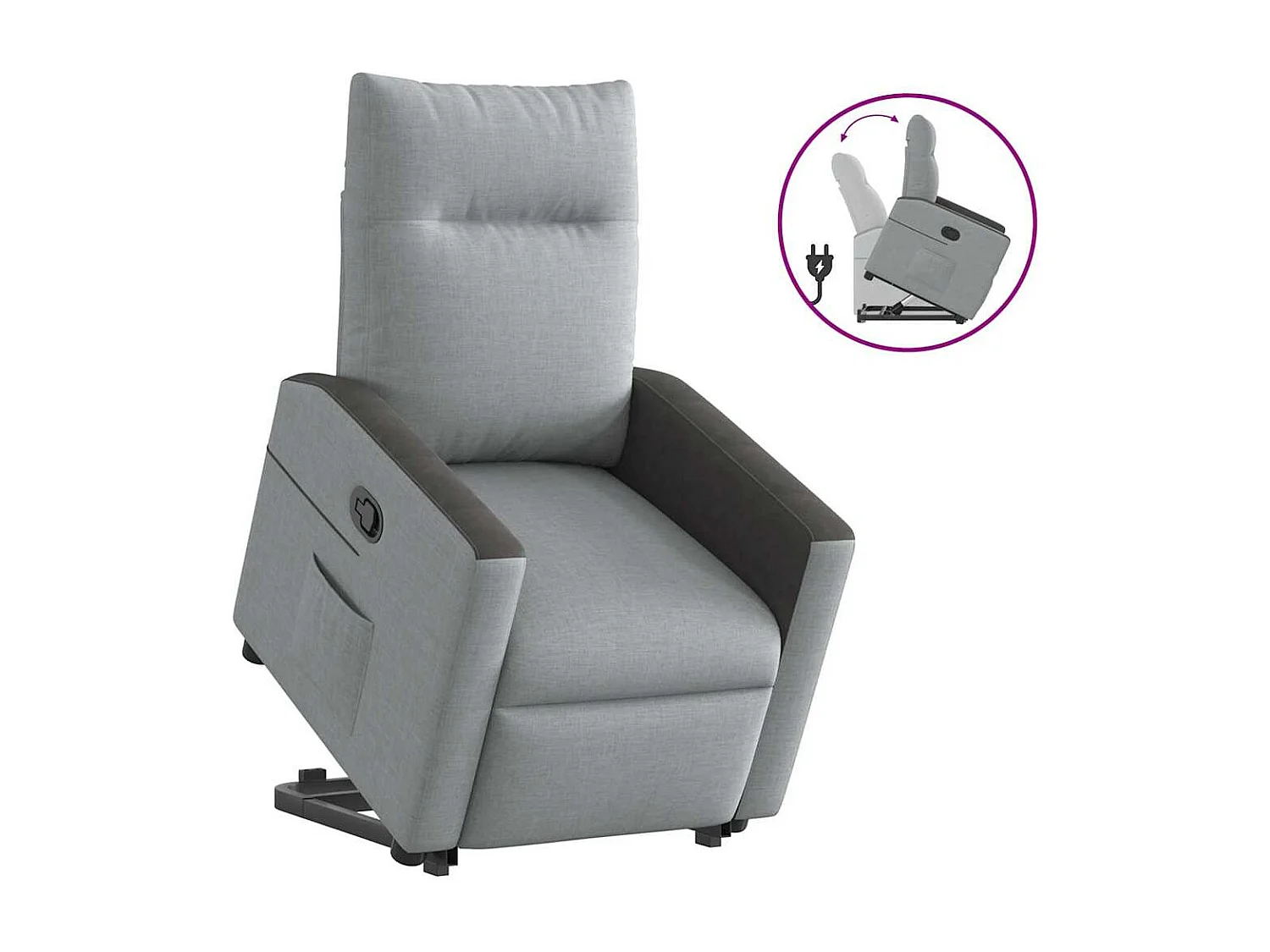 Fauteuil inclinable-Chaise de relax-Fauteuil TV Gris clair Tissu SHL5135
