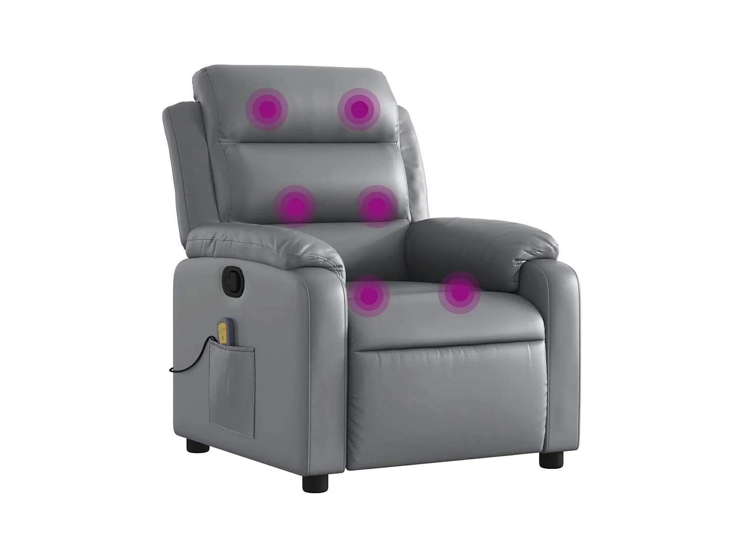 Fauteuil inclinable-Chaise de relax-Fauteuil de Massage gris similicuir SHL5234