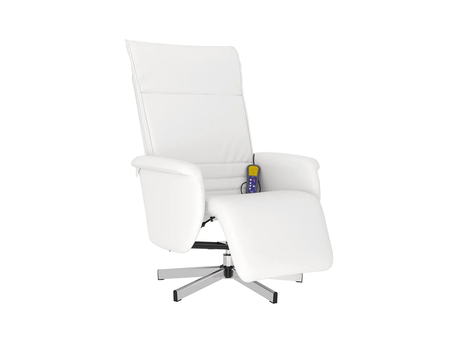 Sillón de relax | Sillón reclinable masaje con reposapiés cuero sintético blanco SHL7156