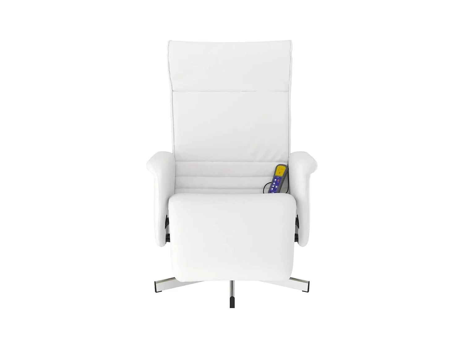 Sillón de relax | Sillón reclinable masaje con reposapiés cuero sintético blanco SHL7156