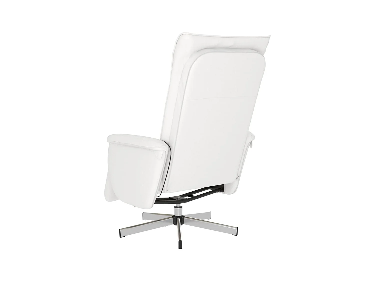 Sillón de relax | Sillón reclinable masaje con reposapiés cuero sintético blanco SHL7156