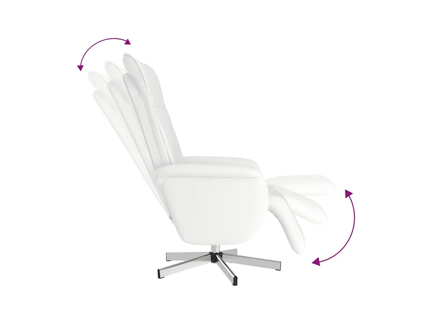 Sillón de relax | Sillón reclinable masaje con reposapiés cuero sintético blanco SHL7156