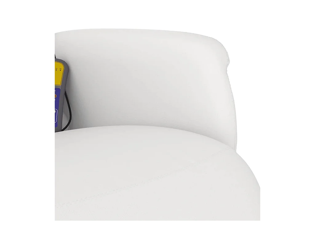 Sillón de relax | Sillón reclinable masaje con reposapiés cuero sintético blanco SHL7156