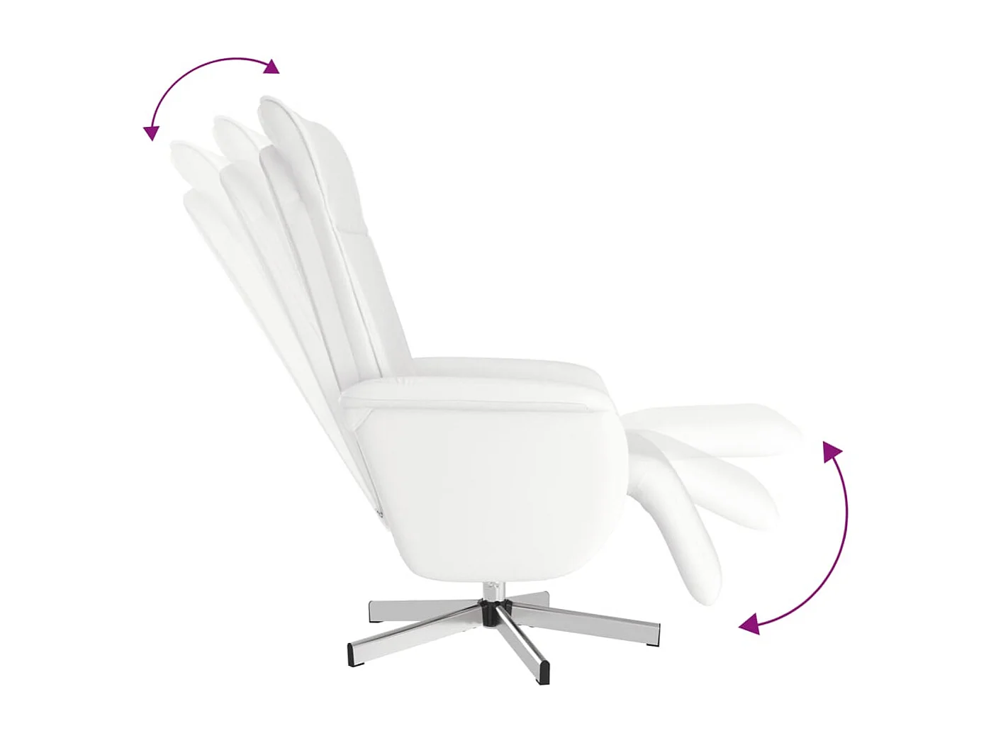 Massagesessel | Relaxsessel mit Fußteil Weiß Kunstleder SHL40203