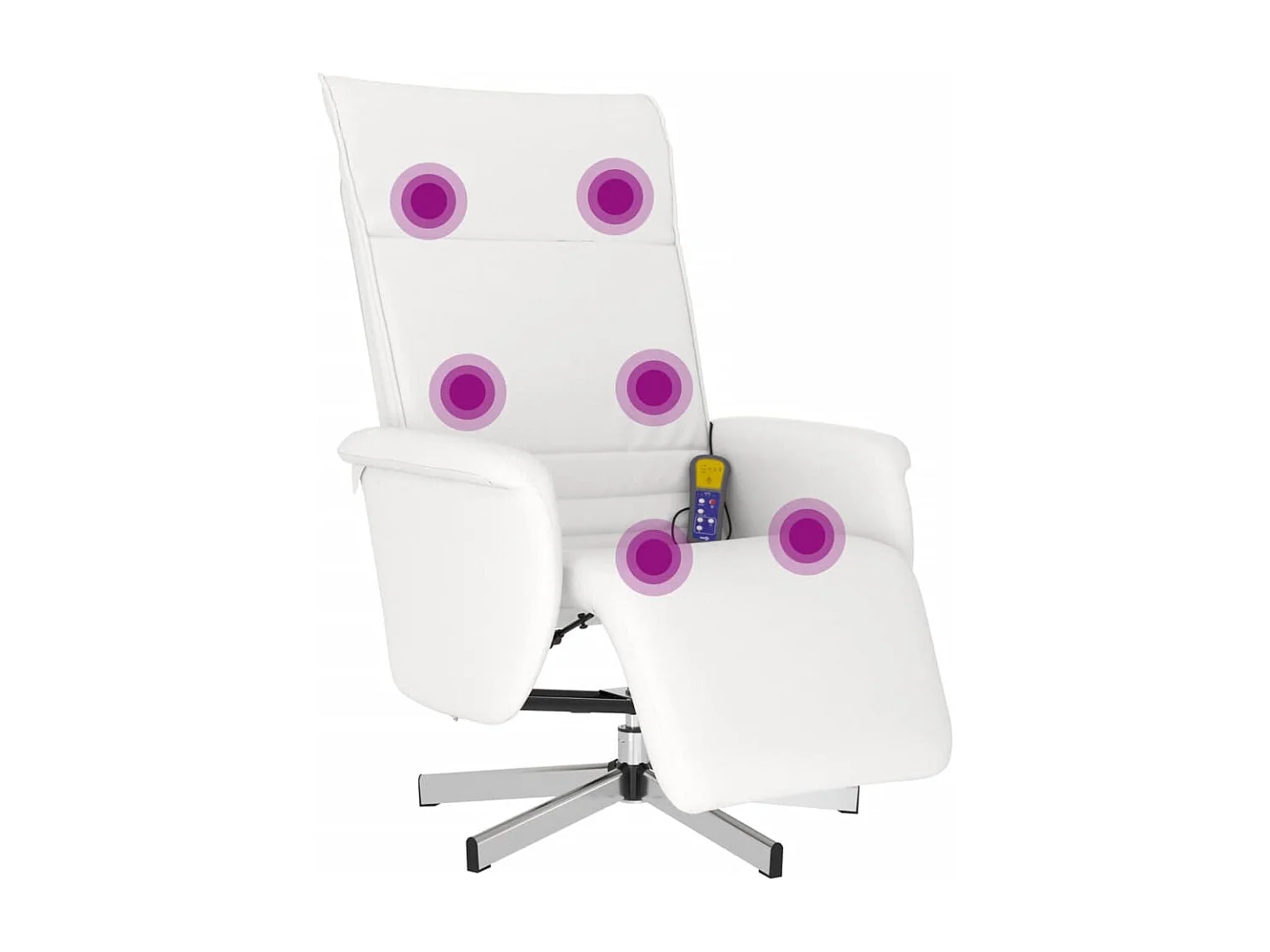 Massagesessel | Relaxsessel mit Fußteil Weiß Kunstleder SHL40203