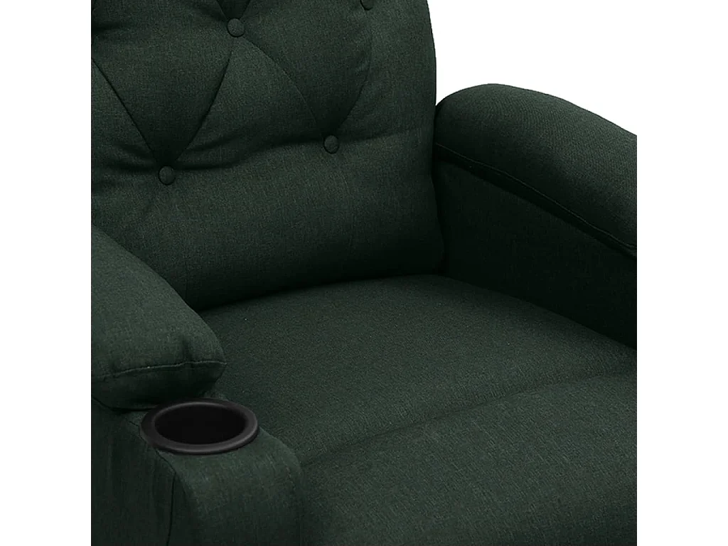 Fauteuil inclinable électrique-Chaise de relax-Fauteuil salon Vert foncé Tissu SHL995