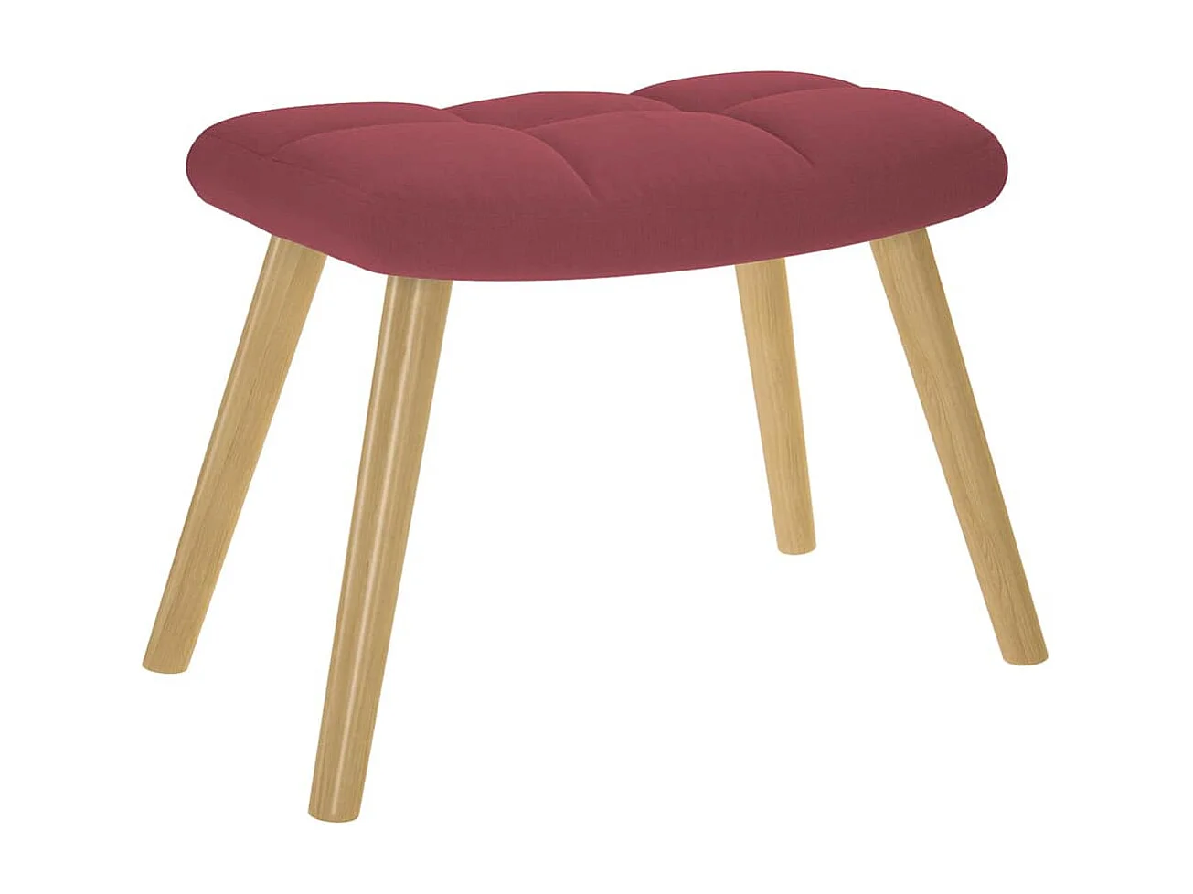 Relaxsessel mit Hocker | Lounge Sessel indoor Weinrot Stoff SHL23660