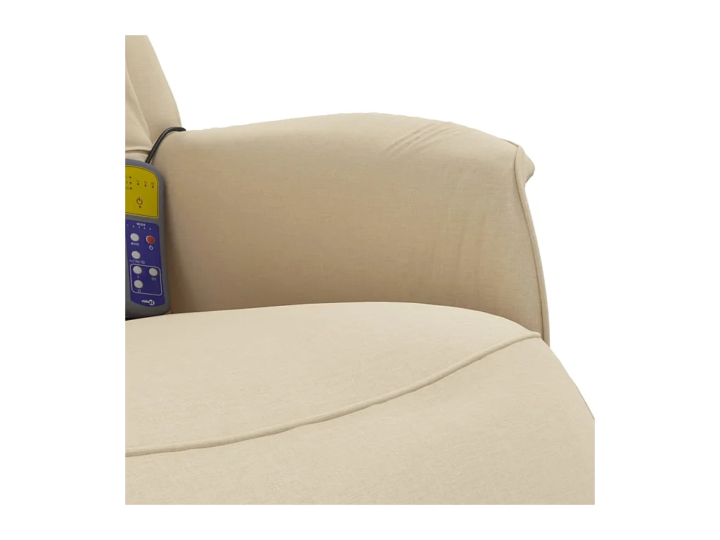 Sillón de relax | Sillón reclinable de masaje con reposapiés tela color crema SHL8671