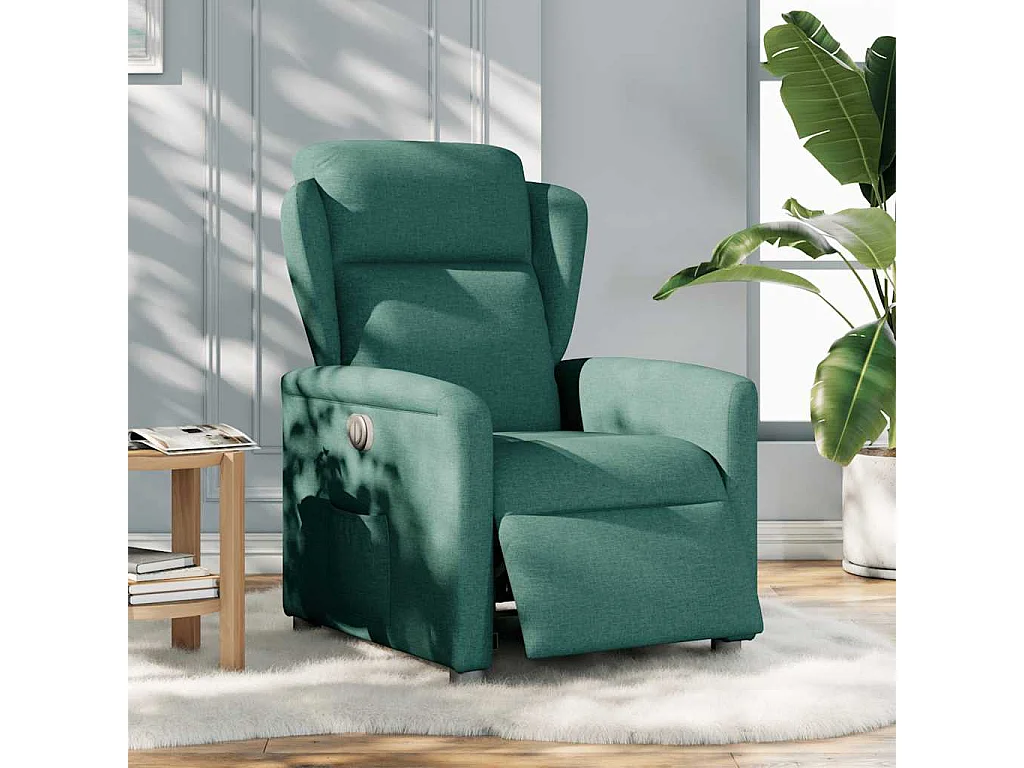Fauteuil inclinable électrique-Chaise de relax-Fauteuil TV Vert foncé Tissu SHL2471