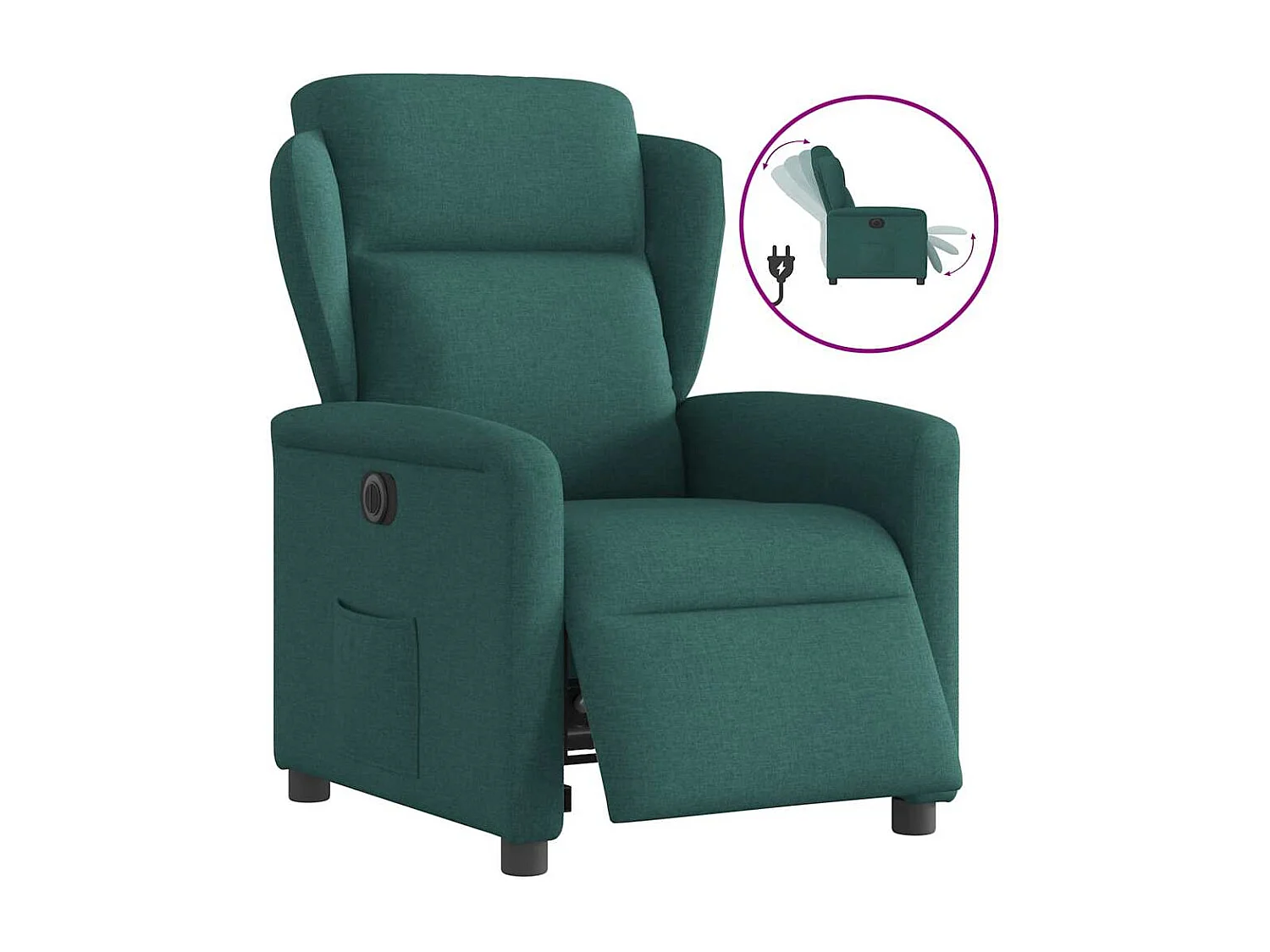 Fauteuil inclinable électrique-Chaise de relax-Fauteuil TV Vert foncé Tissu SHL2471