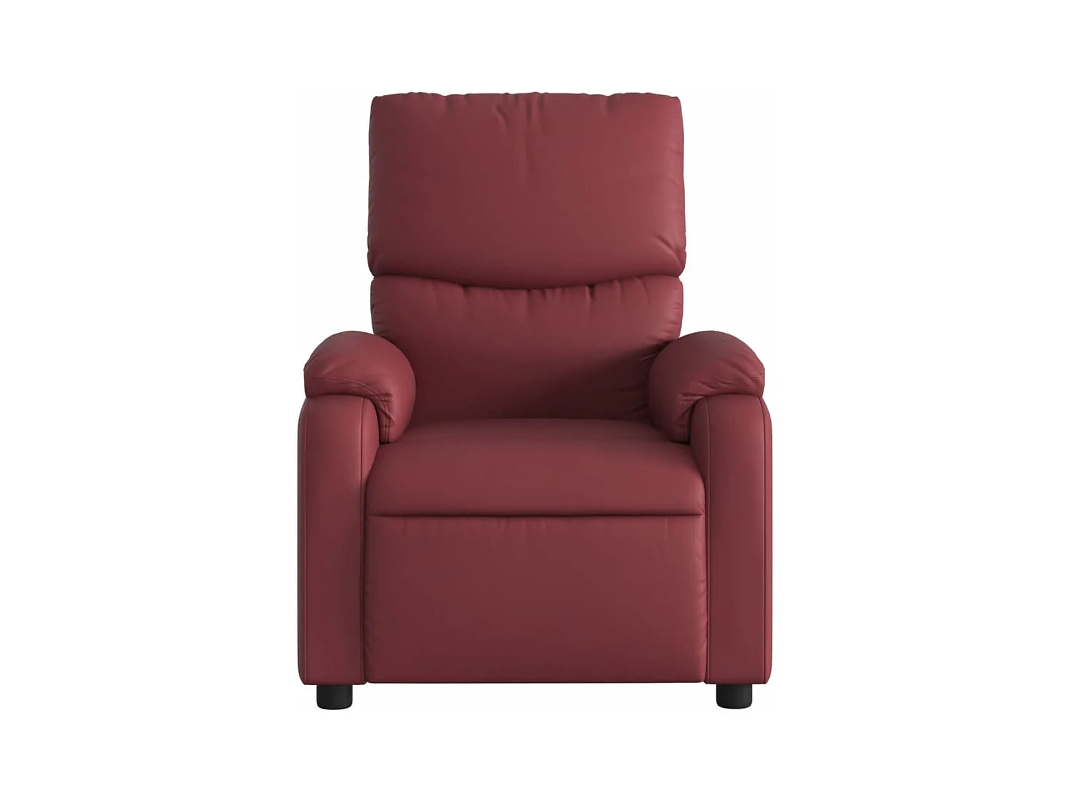 Sillón de relax | Sillón reclinable de cuero sintético rojo tinto SHL3079