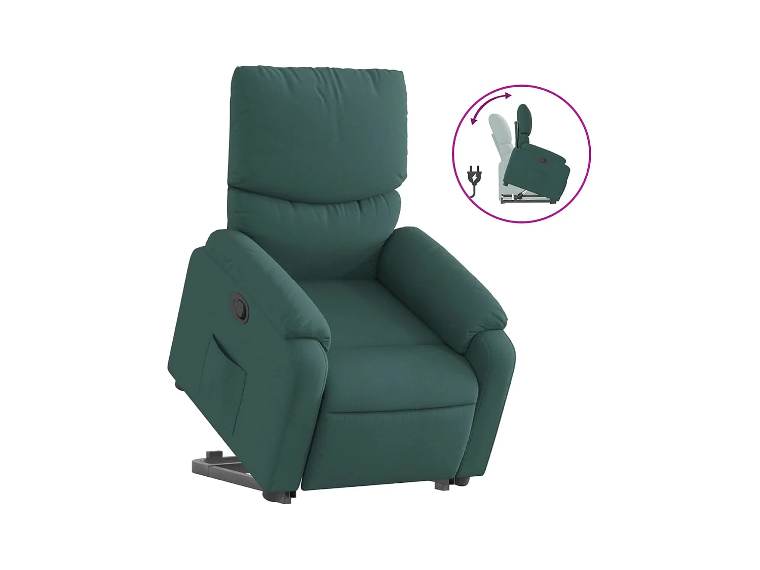 Fauteuil inclinable-Chaise de relax-Fauteuil salon vert foncé tissu SHL3607