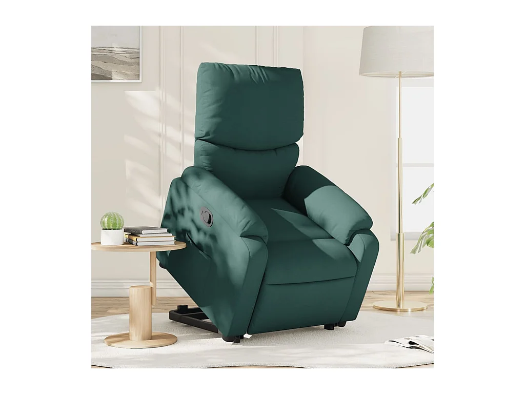 Sillón de relax | Silla | Sillón reclinable elevable tela verde oscuro SHL5775