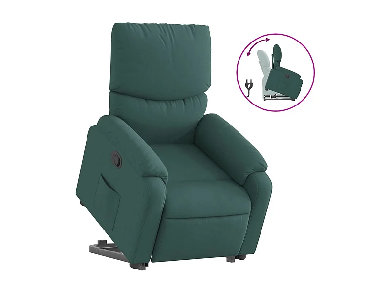 Fauteuil inclinable-Chaise de relax-Fauteuil salon vert foncé tissu SHL3607