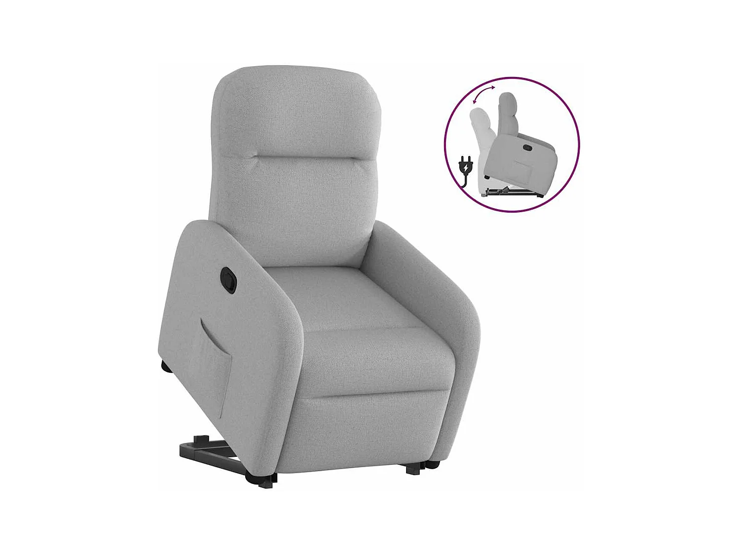 Sillón de relax | Silla | Sillón reclinable elevable de tela gris nube SHL9860