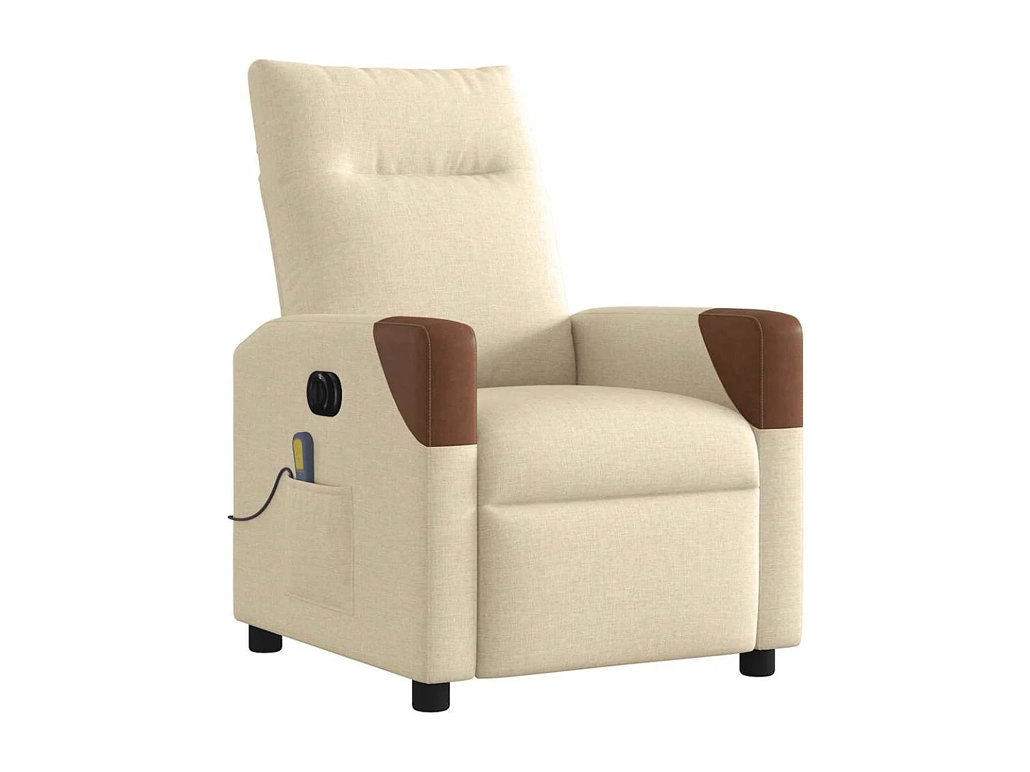 Fauteuil inclinable électrique-Chaise de relax-Fauteuil de Massage crème tissu SHL944