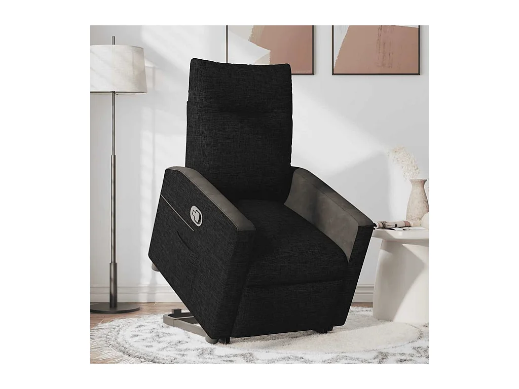 Poltrona Confortável | Poltrona reclinável elevatória tecido preto SHL119578