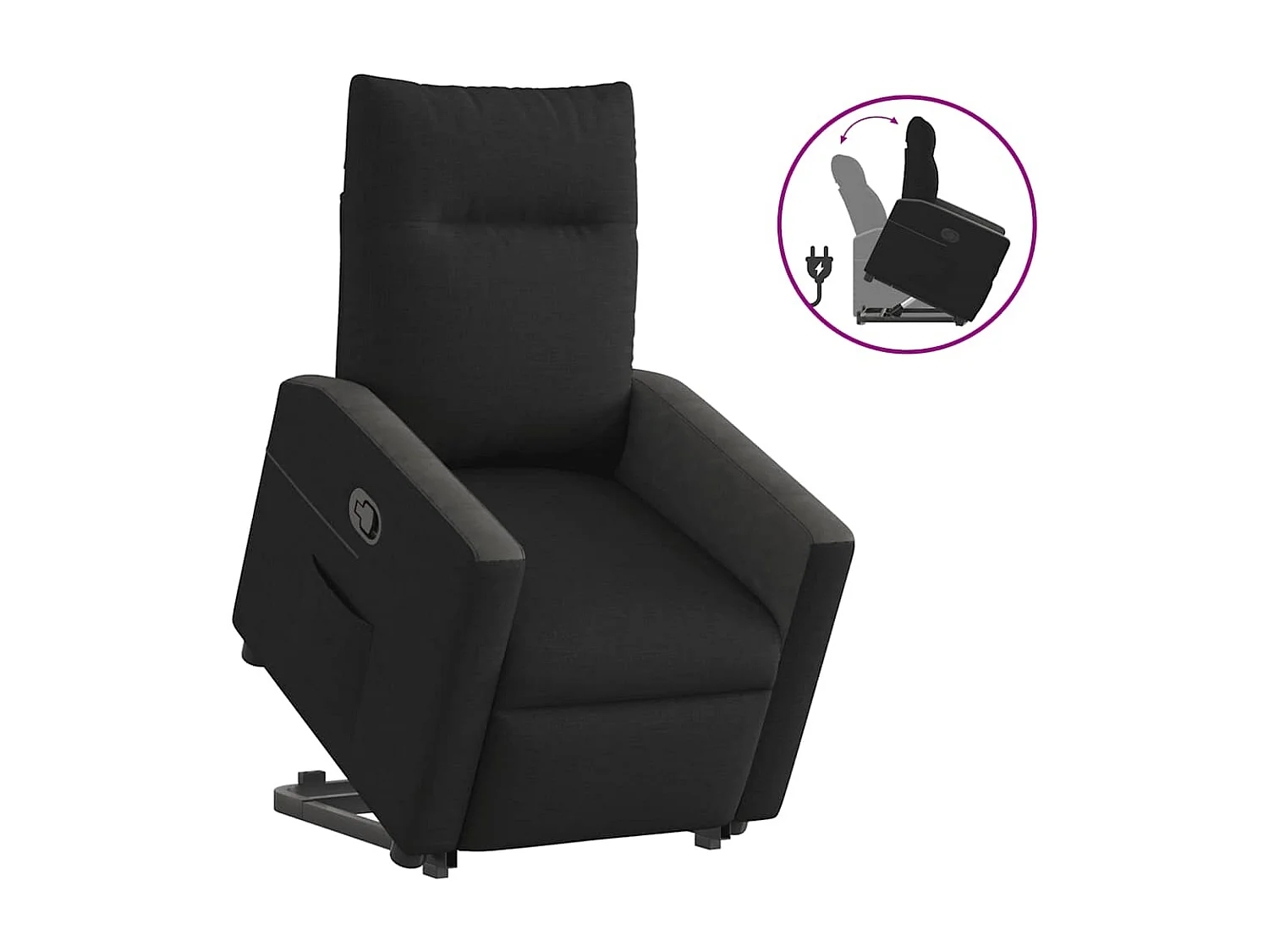Fauteuil inclinable-Chaise de relax-Fauteuil TV noir tissu SHL1483