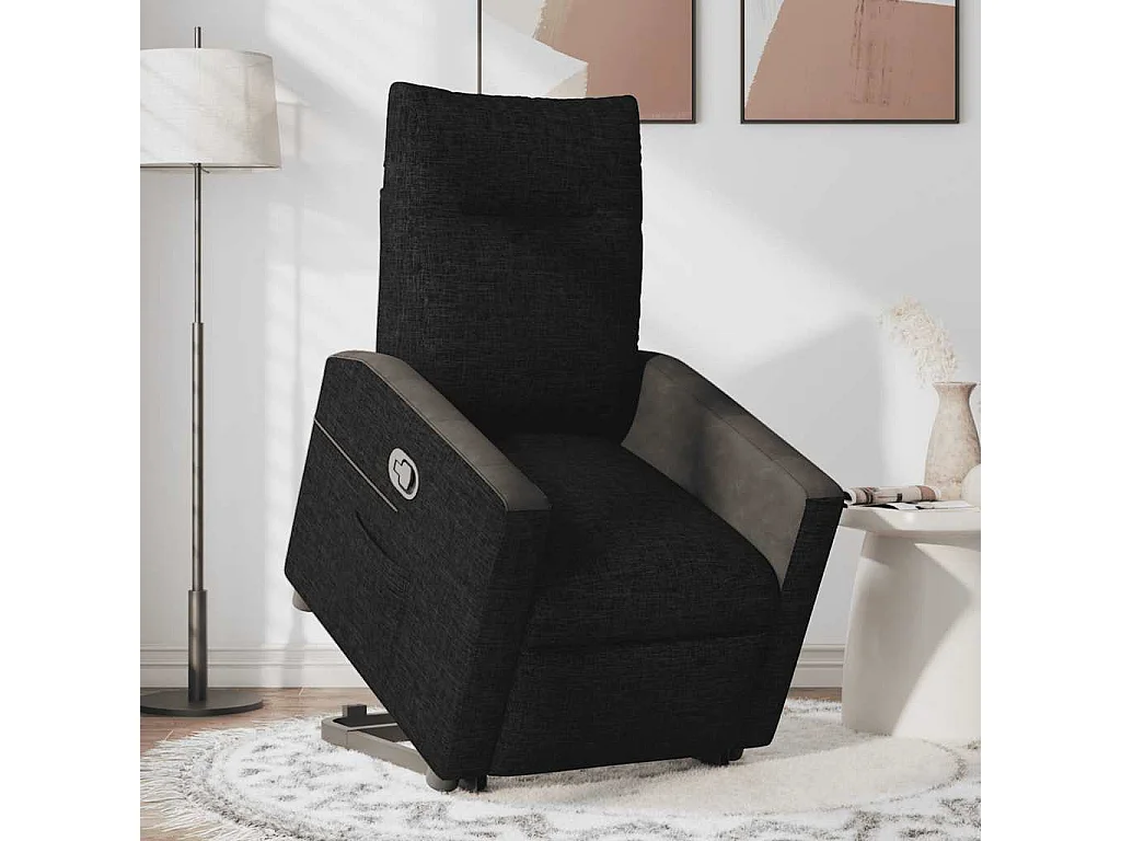 Fauteuil inclinable-Chaise de relax-Fauteuil TV noir tissu SHL1483