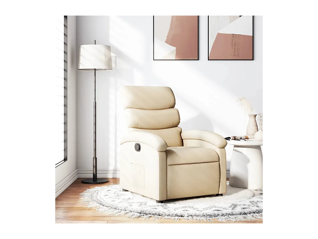 Fauteuil inclinable-Chaise de relax-Fauteuil salon crème tissu SHL2834
