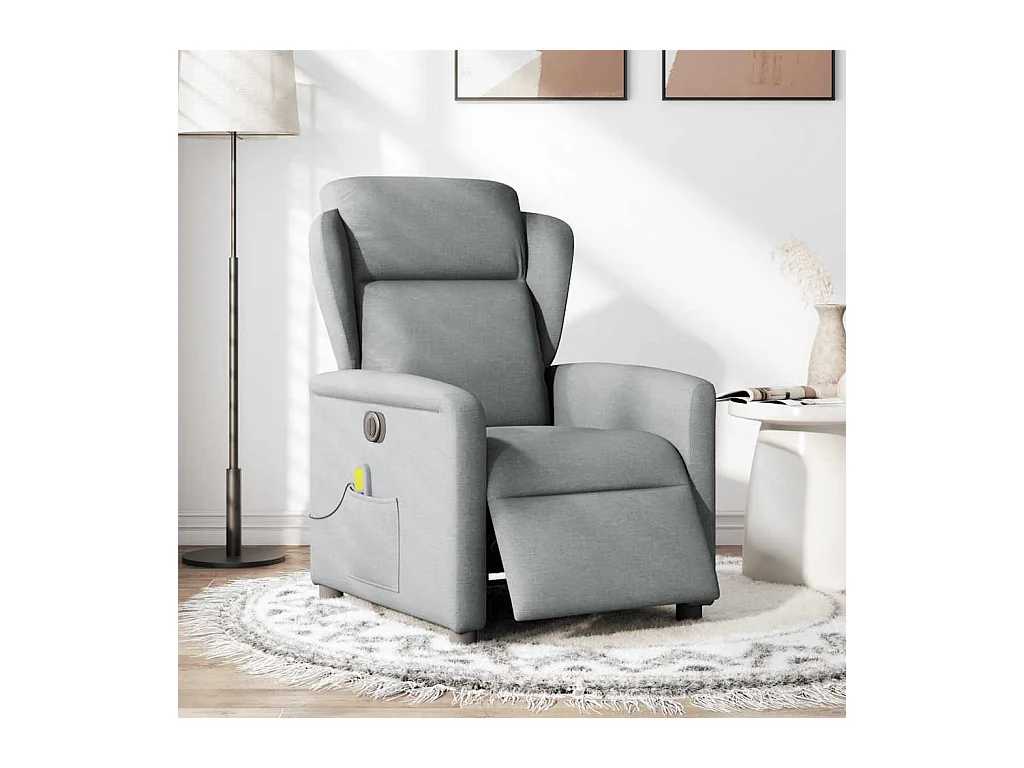 Fauteuil inclinable électrique-Fauteuil de massage de Salon gris clair tissu SHL4154
