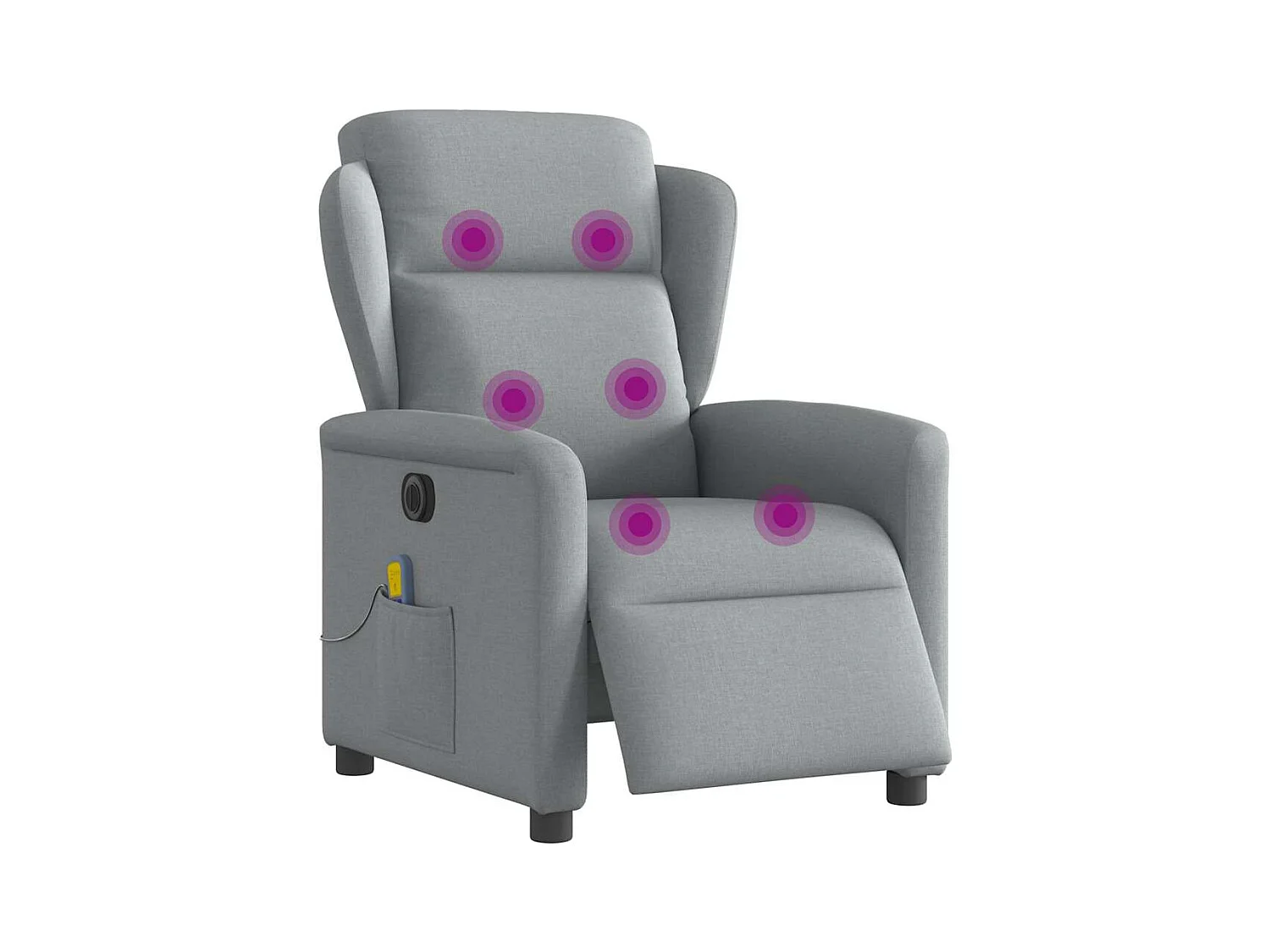 Fauteuil inclinable électrique-Fauteuil de massage de Salon gris clair tissu SHL4154