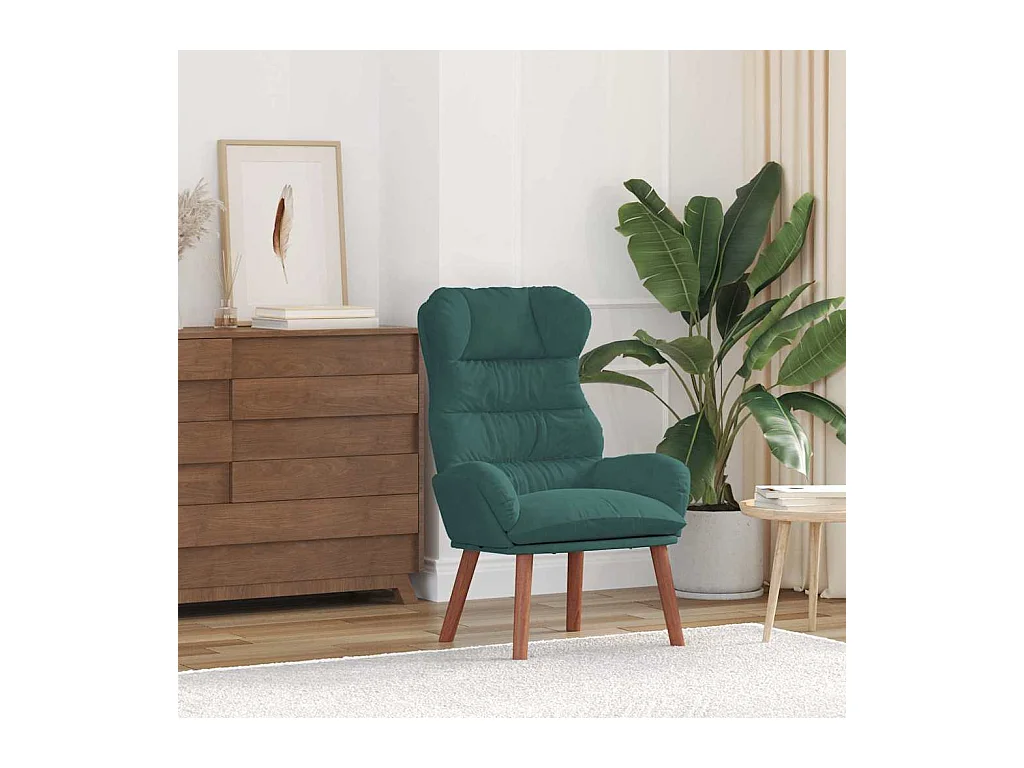 Sillón de relax | Silla Relax | Sillón de salón Verde oscuro 69x74x93 cm Terciopelo SHL2358