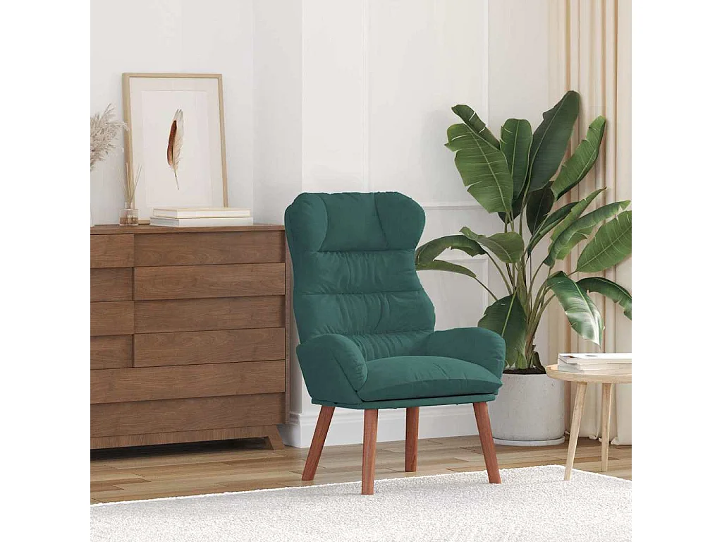 Sillón de relax | Silla Relax | Sillón de salón Verde oscuro 69x74x93 cm Terciopelo SHL2358