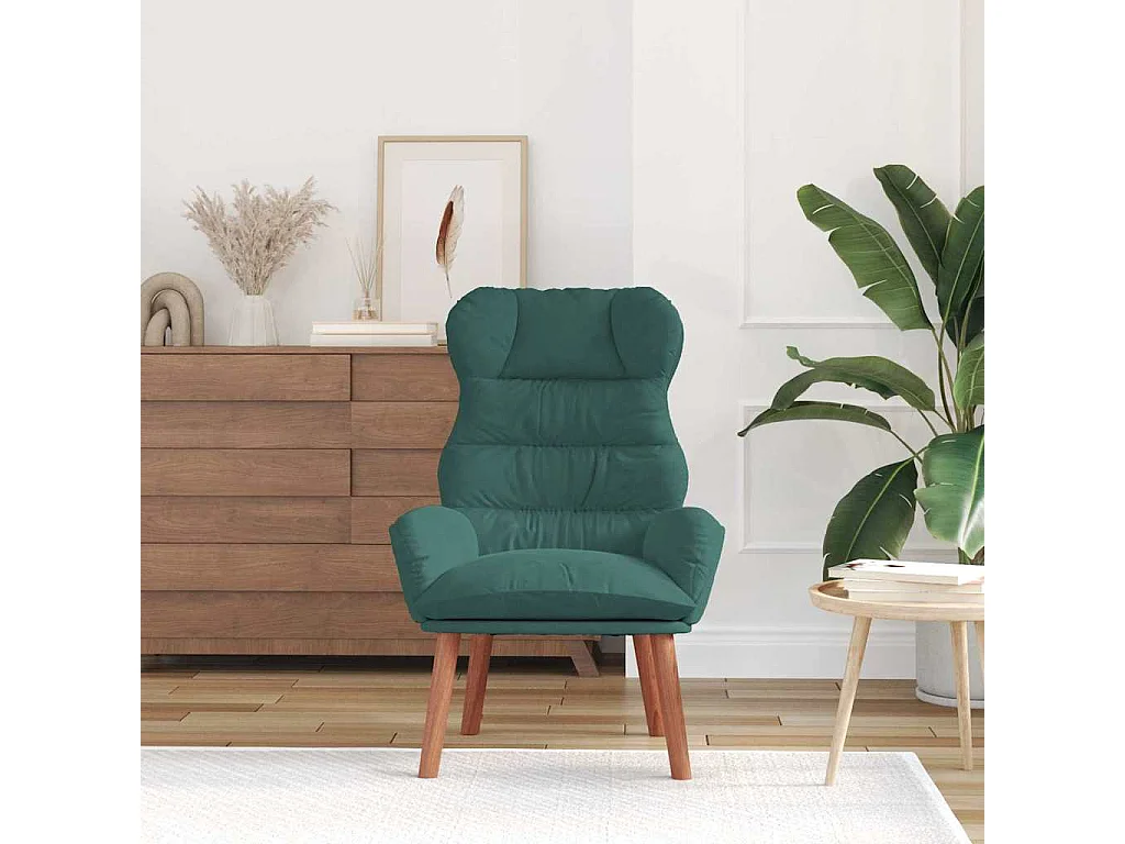 Sillón de relax | Silla Relax | Sillón de salón Verde oscuro 69x74x93 cm Terciopelo SHL2358