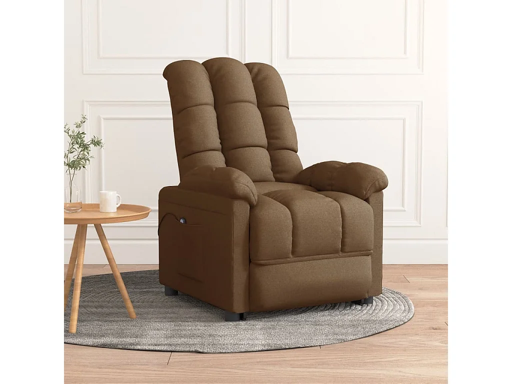 Fauteuil inclinable électrique-Chaise de relax Marron Tissu SHL3086