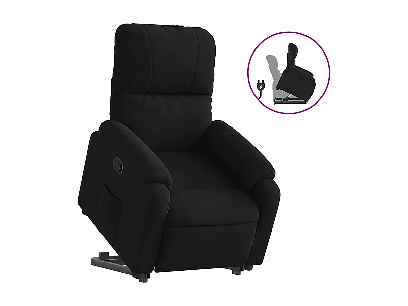 Sillón de relax | Sillón reclinable elevable tela de microfibra negro SHL6292