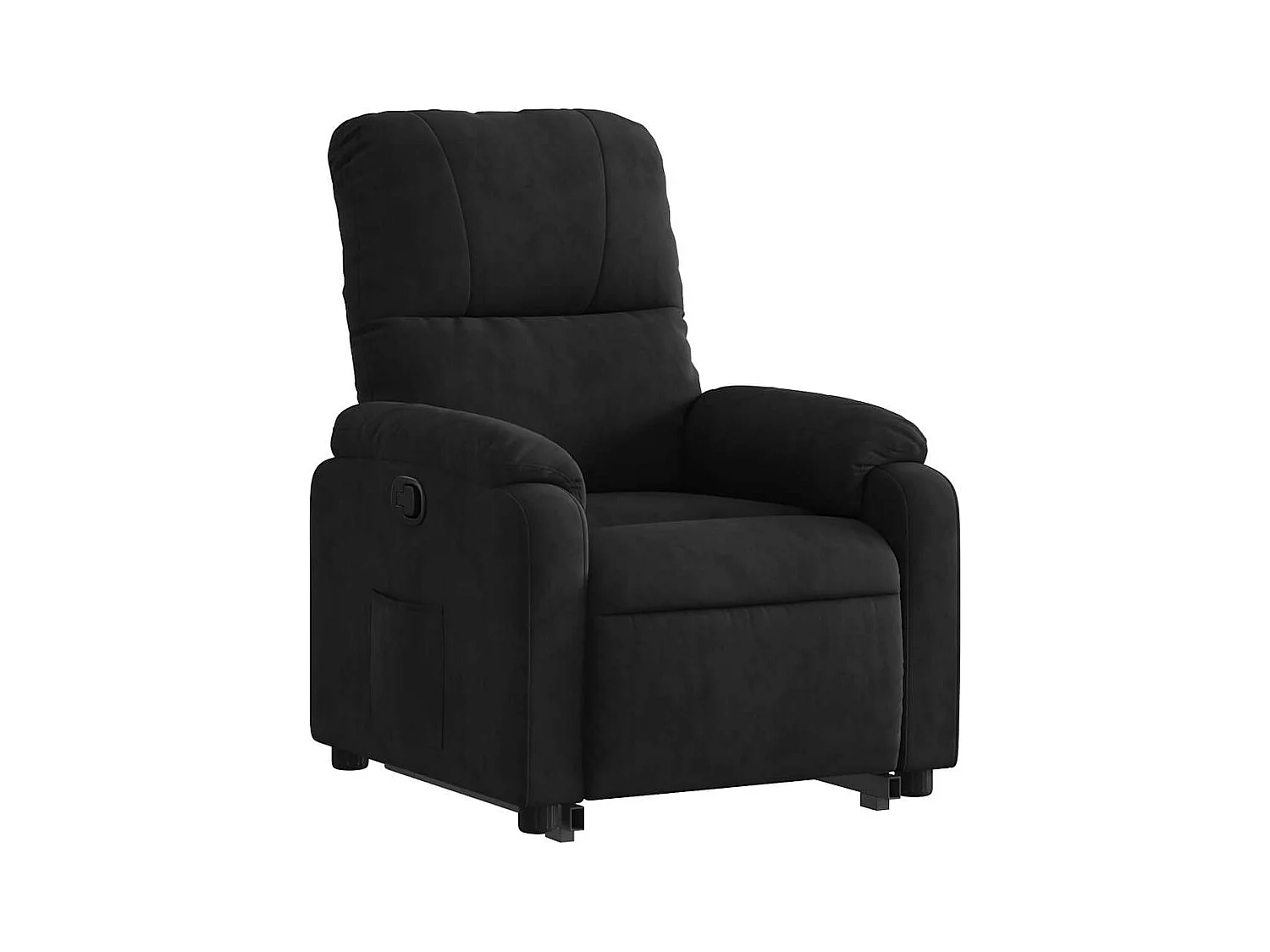 Sillón de relax | Sillón reclinable elevable tela de microfibra negro SHL6292