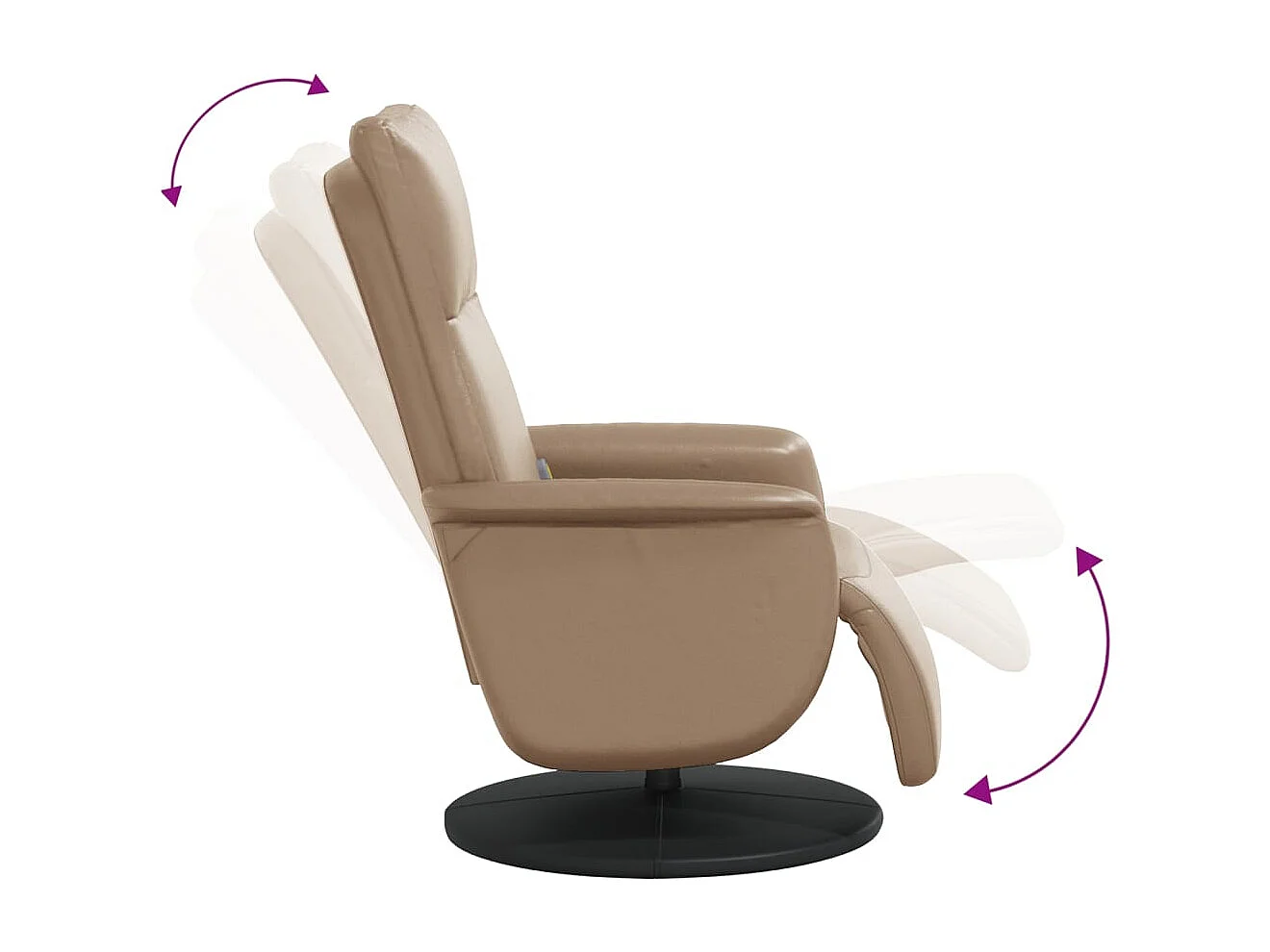 Sillón de relax | Sillón reclinable masaje reposapiés cuero sintético capuchino SHL3225