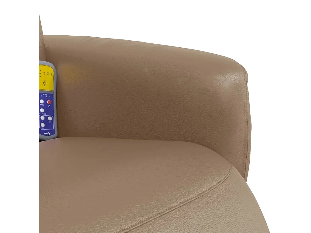 Sillón de relax | Sillón reclinable masaje reposapiés cuero sintético capuchino SHL3225
