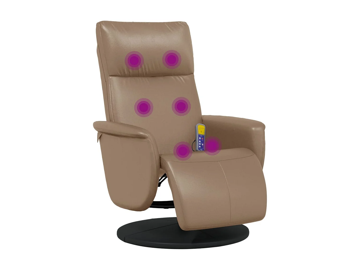Fauteuil inclinable-Fauteuil de massage repose-pieds cappuccino SHL3866