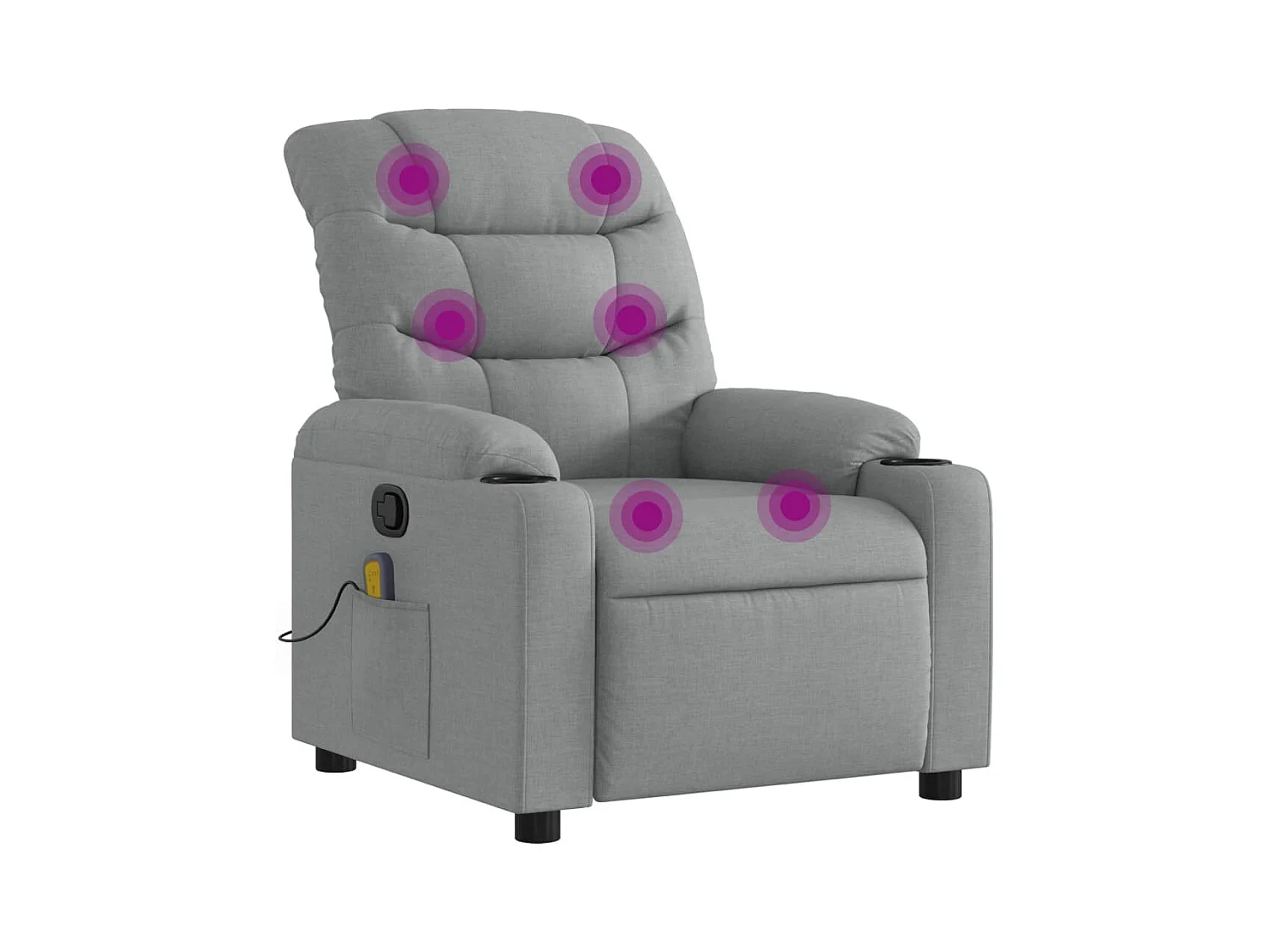 Fauteuil inclinable-Chaise de relax-Fauteuil de Massage gris clair tissu SHL2296