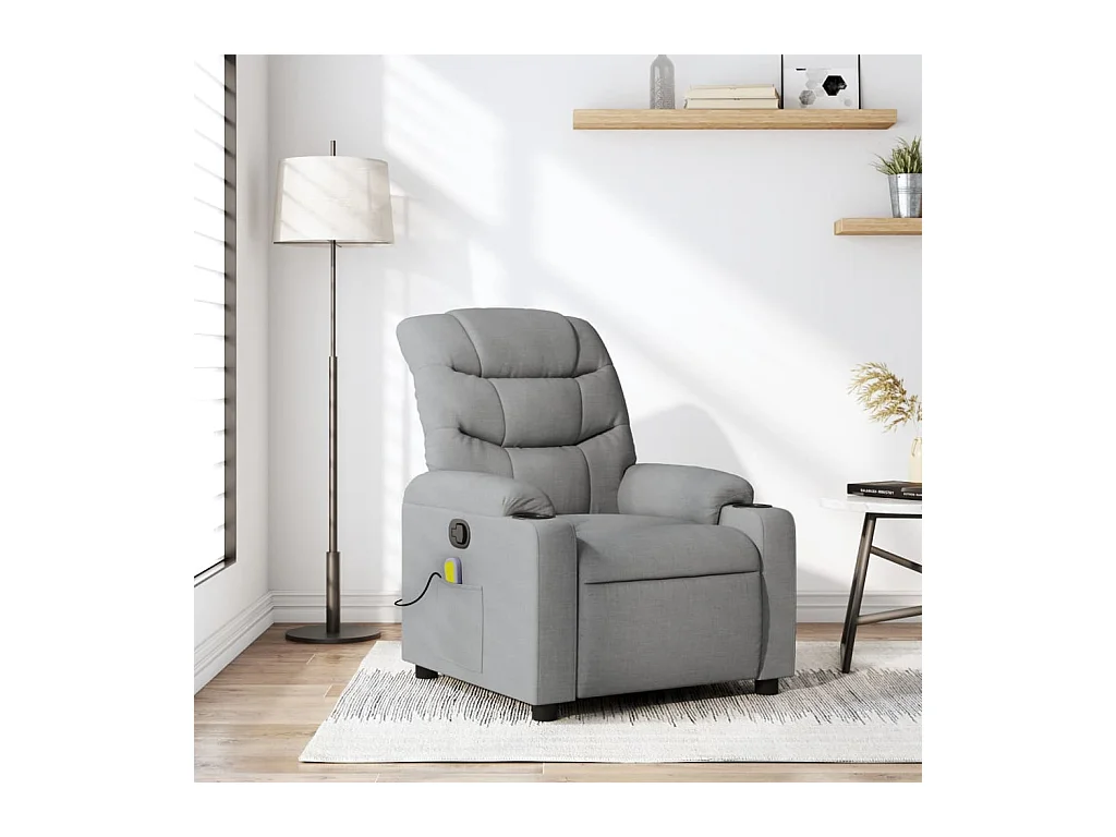 Fauteuil inclinable-Chaise de relax-Fauteuil de Massage gris clair tissu SHL2296