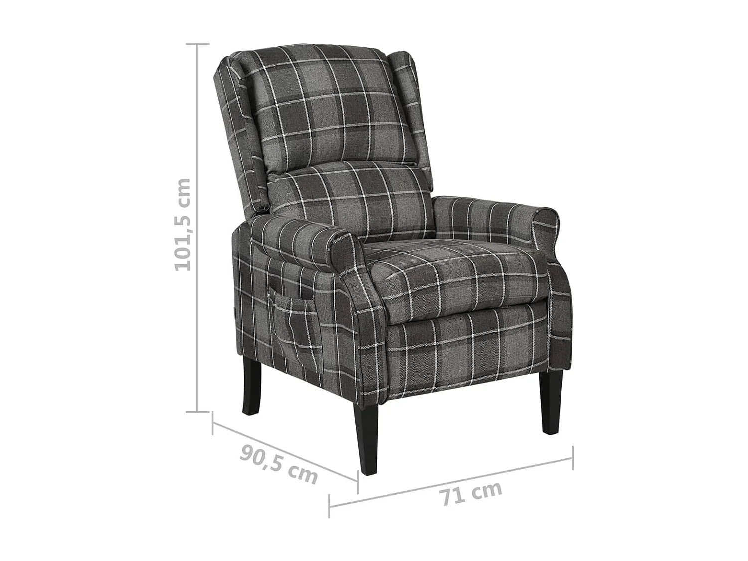 Fauteuil salon-Chaise d'appoint-Fauteuil inclinable Gris Tissu SHL987