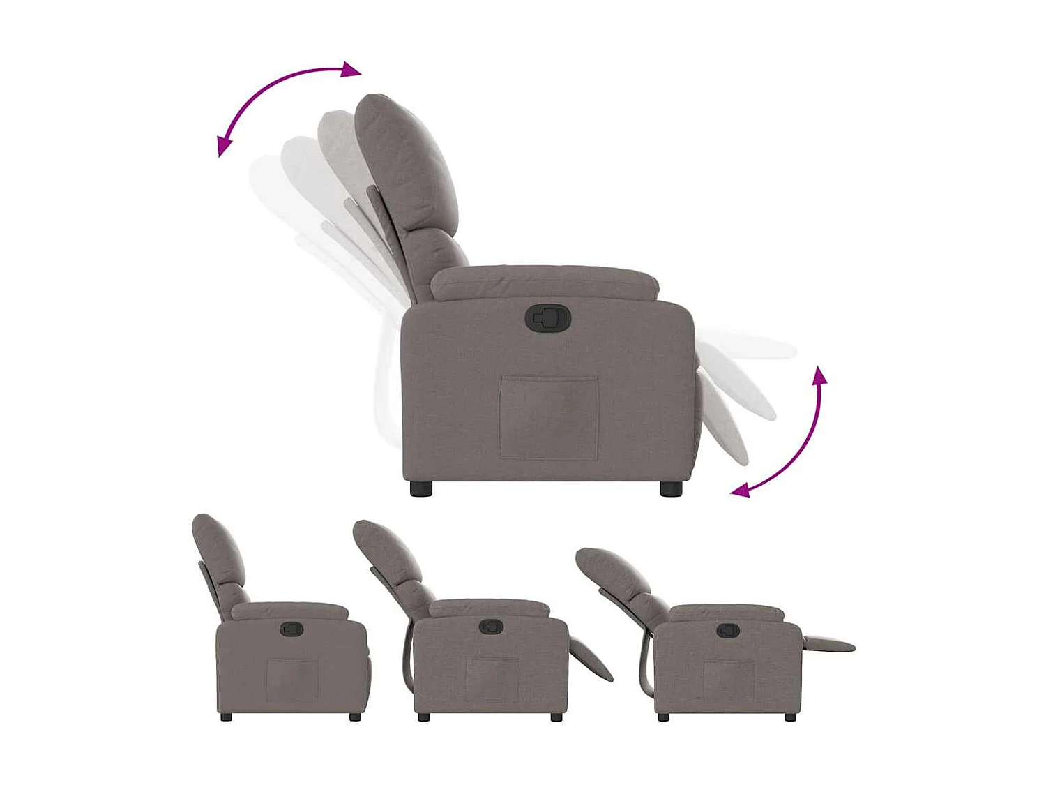Relaxsessel | Lounge Sessel für Wohnzimmer Taupe Stoff SHL60107