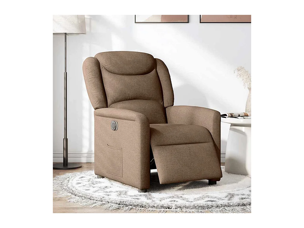 Fauteuil inclinable électrique-Chaise de relax-Fauteuil TV Marron Tissu SHL2306