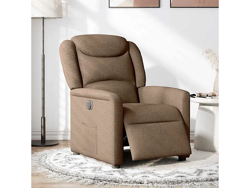 Fauteuil inclinable électrique-Chaise de relax-Fauteuil TV Marron Tissu SHL2306